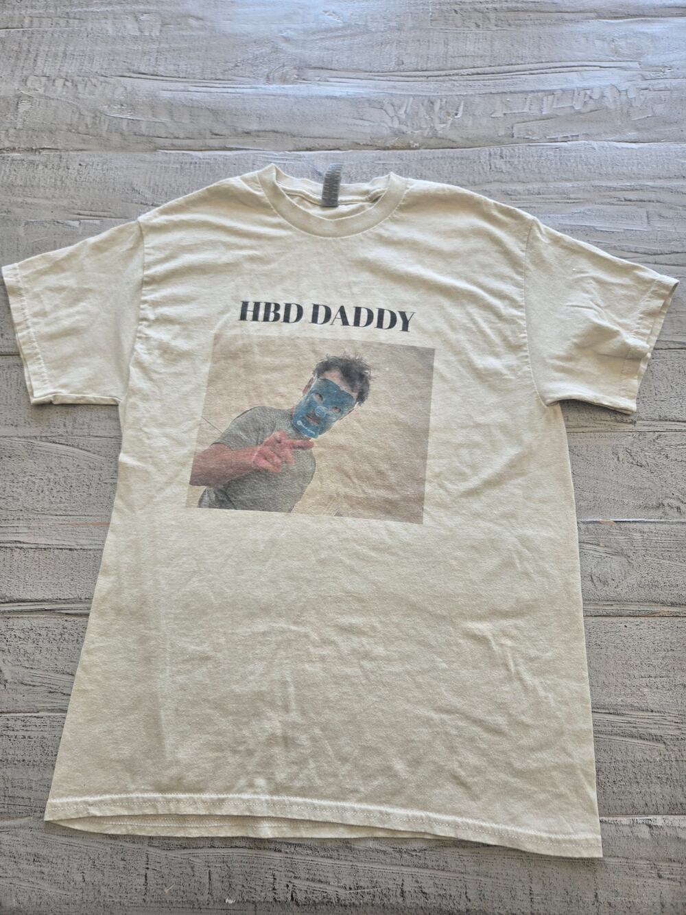 HBD Happy Bday Daddy Gildan Tee Mens Medium GUC
